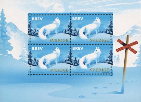 Sverige - Fjeldræv - Postfrisk miniark