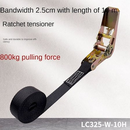 Ratchet Strap Tie-Dows SORT 25MMX10M