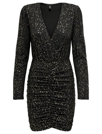 ONLY | Onlnew Pella L/S Wrap Foil Dress Jrs | L