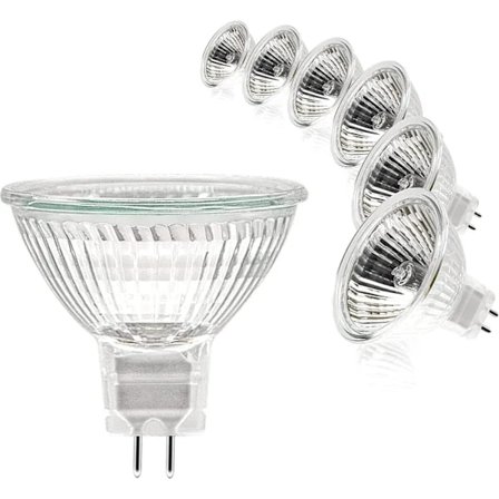 MR16 Spotlampe, 12V 20W Lyspære, Gu5.3 Lyspære Dimbar MR16 Lyspære, 2-pins Halogenlamper Varmhvit 2700K, 6-pakning