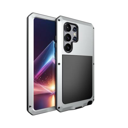 Samsung Galaxy S24 ultra - Iskunvaimennus HEAVY DUTY alumiinikotelo Silver
