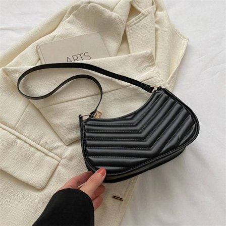 Enkel axel underarmsväska Liten fyrkantig väska SVART