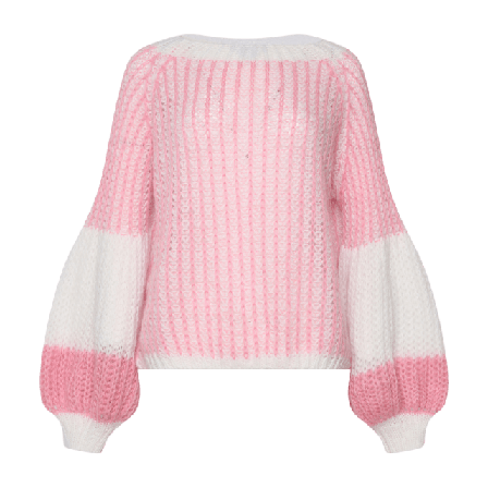 Noella Liana Knit Sweater - White/rose Tröjor Dam XS/S