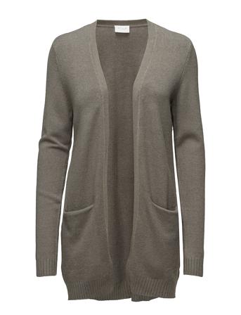 Viril Open L/S Knit Cardigan - Noos Strikket Trøje Cardigan Grå Vila