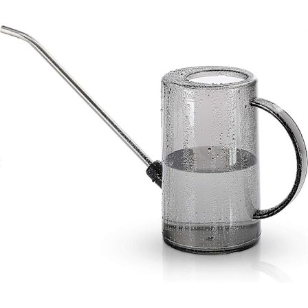 2025 Sopiva 1L Muovinen Kastelukannu Puoliksi Läpinäkyvä Sylinterimäinen Kastelukannu Mittamerkinnöillä ja Ruostumattomalla Teräksellä