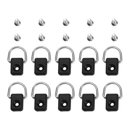10 stk Svart Kano Kajakk Fiskerigging D Ring Med M6 Skruer For Bungee Kit Tilbehør