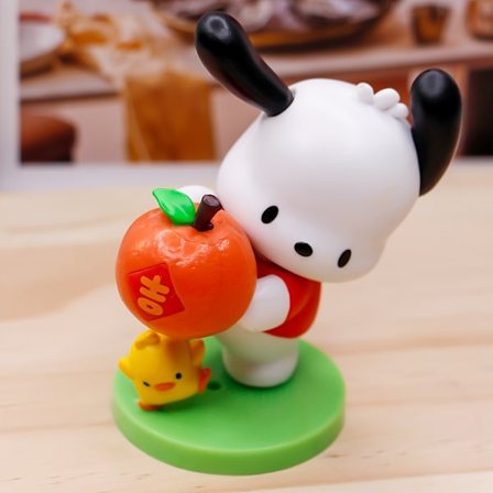Trendy Sanrio Pompompurin Lykkefigur - Sød og Livlig Anime Samlerobjekt, Perfekt Halloween-, Jule- og Fødselsdagsgave