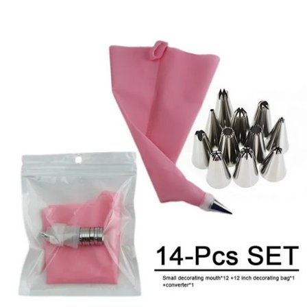 Multifunktionell tårta dekorationsværktøj rostfritt stål kaka mun