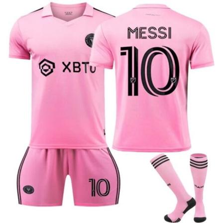 Säsongen 2023-2024 Inter Miami Vuxen Barn Messi #10 Football Kit Strip Jersey träningsoverall T-shirt Shorts home field 20