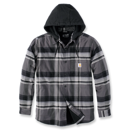 Carhartt 105938N04-L Flanellipaita musta, harmaa L, Vaatteet