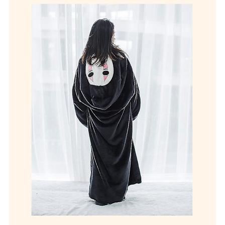 Anime Spirited Away Kigurumi Pyjamas No Face Man Plys Winter Flannel Voksen Cartoon Anime Cosplay Kostume-Xin 190CM