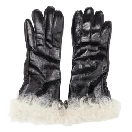Saint Laurent Vintage, Pre-owned Leather gloves Zwart, Dames, Maat:ONE Size,leer