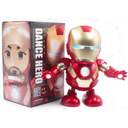 Dansende musik hævner Iron Man Captain America robot LED actionfigur legetøj gave J