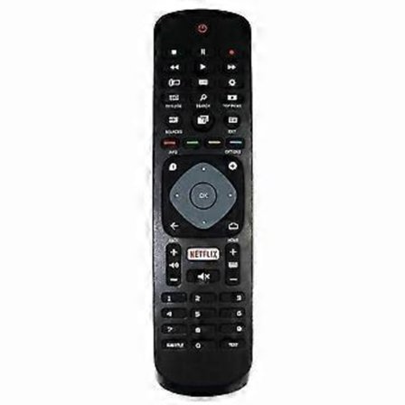 Universal Philips smart TV fjärrkontroll med Netflix ersättning Svart