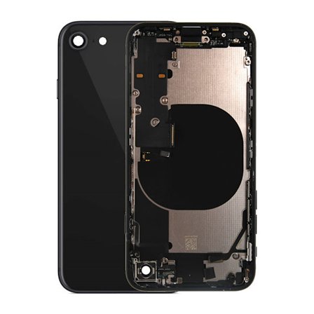 iPhone SE 2020 Baksida med Komplett Ram - Svart