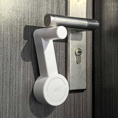 Pieces Barnesikring Dørlås, Lås uten boring, Roterende dørknott, Baby Dørlås, Dørlås, 360 graders roterende barnesikring dørlås