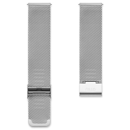 XL Matte Silver-tone 22 mm Quick-release Mesh Strap for Men - Watch straps
