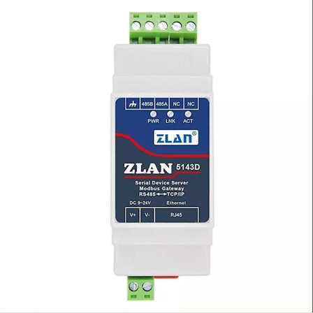 Zlan5143d DIN-skena montering RS485 seriell port TCP/IP Ethernet-omvandlare RTU till Modbus TCP-server{DB}