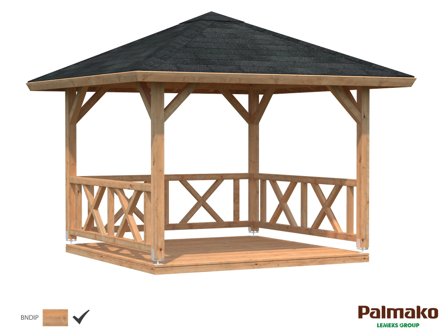 Palmako Betty Paviljong 9 m², utan golv, brun, impregnerad, Uterum