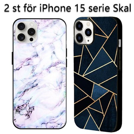 2 KPL Marmori iPhone 15 Kuori, Persoonallinen iPhone 15 Kotelo Kukka iPhone 15 Plus Pro Maxille