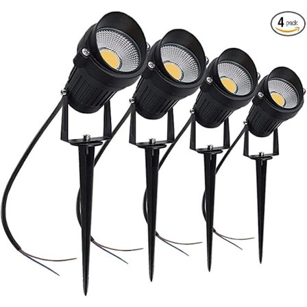 5W LED-landskabslys, varmt hvidt 3000K-3500K, vandtæt DC 12V COB LED-udendørs vægspot, lavspændingshave-træspotbelysning til gård, sti