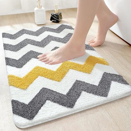 Halkskyddad badrumsmatta, mjuk mikrofiberduschmatta, extra tjock dusch