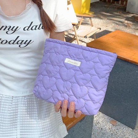 Quiltet makeuptaske Rejsetoilettaske LILLA