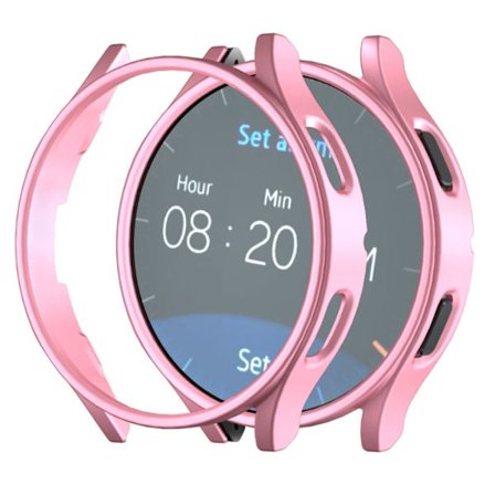 Samsung Galaxy Watch7 44mm Case Hollow Hard Bump Resistant Watch Case Cover - Rose Gold / Rose Gold