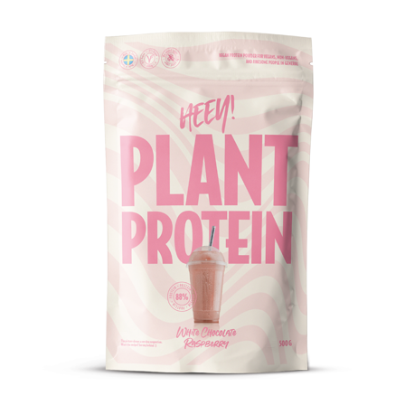 Heey! Vegansk Proteinpulver, White Chocolate Raspberry, 500 g