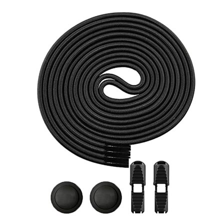 Elastiske snørebånd med trækfæste - sort