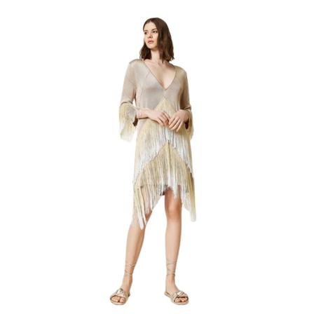 Twinset Cuban fringes point Kjole inbo, Dame