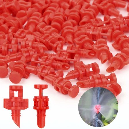 100 stk. 360 graders mini-dyser mini-sprøjter kompatible med havedrypvandingssystem frugtplantage landbrug
