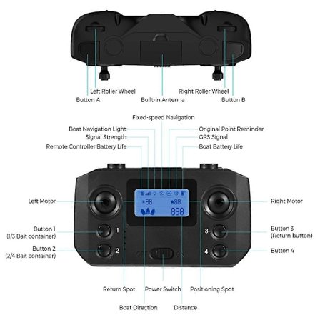 Fiskebåtsfjärrkontroll med LCD-skärm för D19 D20 GPS Fiskebåtar
