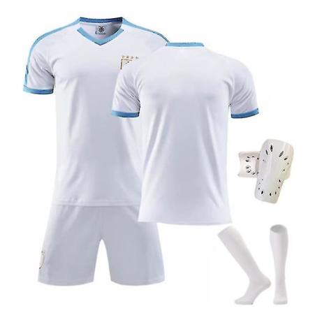 20 Ny fotbollströja för barn 9# L.suarez 21# E.cavani Modeshorts Fotbollströjor Kostym Skyddsstrumpor/ set B White 22