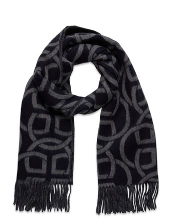 G Pattern Wool Scarf Navy GANT