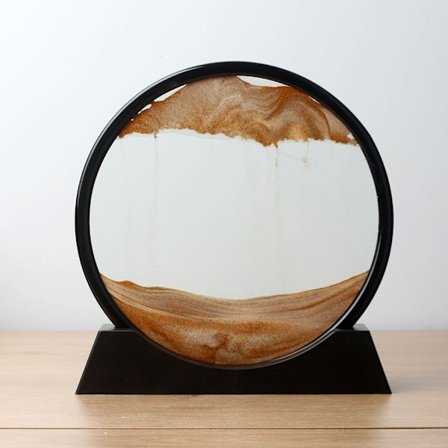 Flytande sand konstverk bordsdekoration 7 tum (gul)