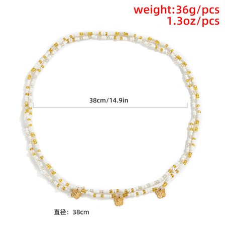 Butterfly Waist Bead Magkedja Guld Shell Body Beads Färgglada