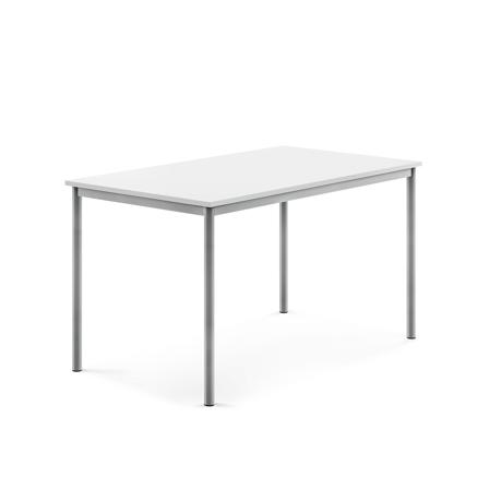 Tisch BORÅS, 1400x800x760 mm, Laminat weiß, alugrau