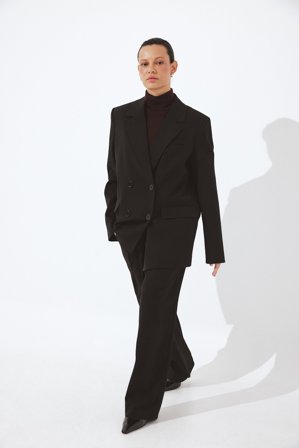 NA-KD Pantalon de tailleur à taille basse - Pantalon taille basse - Noir - EU 44