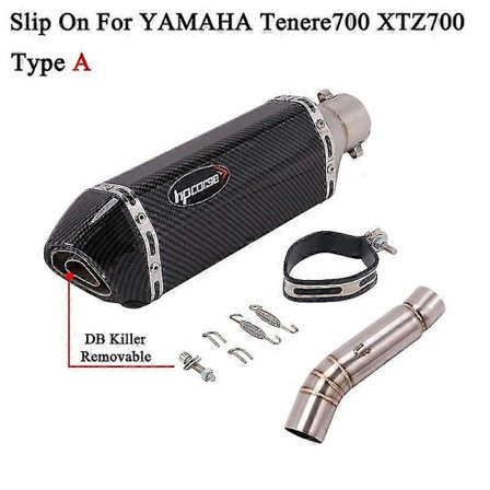 Yamaha Tenere700 Tenere 700 Xtz700 2019-2022 moottoripyörän pakoputkisto, muokkaa keskimmäistä linkkiputkea, Moto äänenvaimennin Db Kille