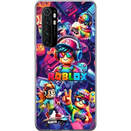 Kompatibelt Mobildeksel til Xiaomi Xiaomi Mi Note 10 Lite Fargerikt Roblox-spillgruppe med hodetelefoner, kontrollere og neonfarger perfekt for barn o