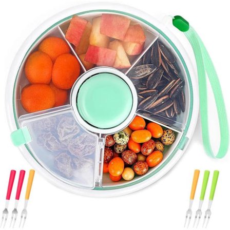 ING Snack pyörivä välipalalaatikko - olkahihnalla - uudelleenkäytettävä välipalarasia (haarukalla)