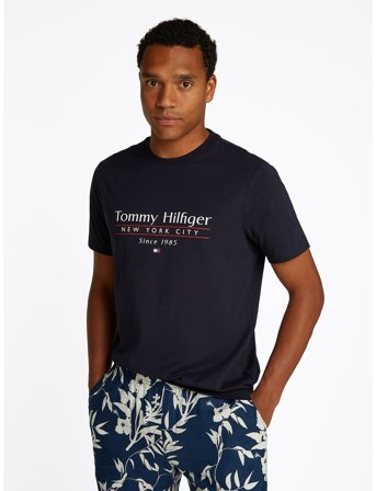 Tommy Hilfiger Hilfiger Center Stack Tee - Navy - L