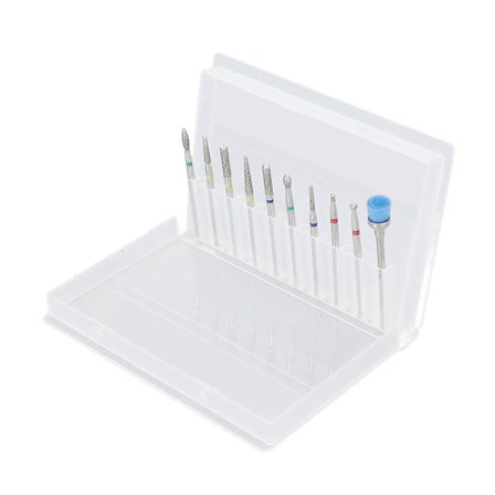 10 stk. neglebor slipehode sett polerings manikyrverktøy finger død hudfjerner legering (LGL)