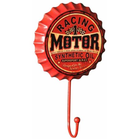 Retro-olutpullon korkkikoukku "RACING MOTOR" Persoonallinen pukuhuoneen vaatekoukku Rautainen koristeellinen riipus käsityöseinäkoukku