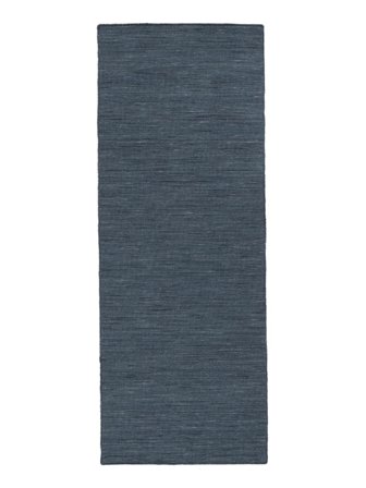 Wool Rug Plain (Single Colored) Handloom Flat Navy Blue Runner Small