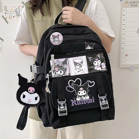 Sanrio Bag Student Skoleveske Ryggsekk Anime Hellokitty Cinnamoroll Kuromi Melody Kawaii Water Proof - Perfekt w