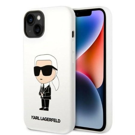 Karl Lagerfeld KLHCP14MSNIKBCH iPhone 14 Plus 6.7" hardcase hvid/hvid silikone Ikonik