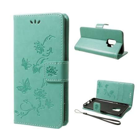 Butterfly läder Samsung Galaxy S9 fodral - Grön