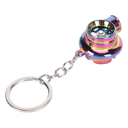 LED Turbo Nøglering med Lyd og Lys Batteridrevet Metal Elektrisk Bil Turbo Nøglering Vedhæng